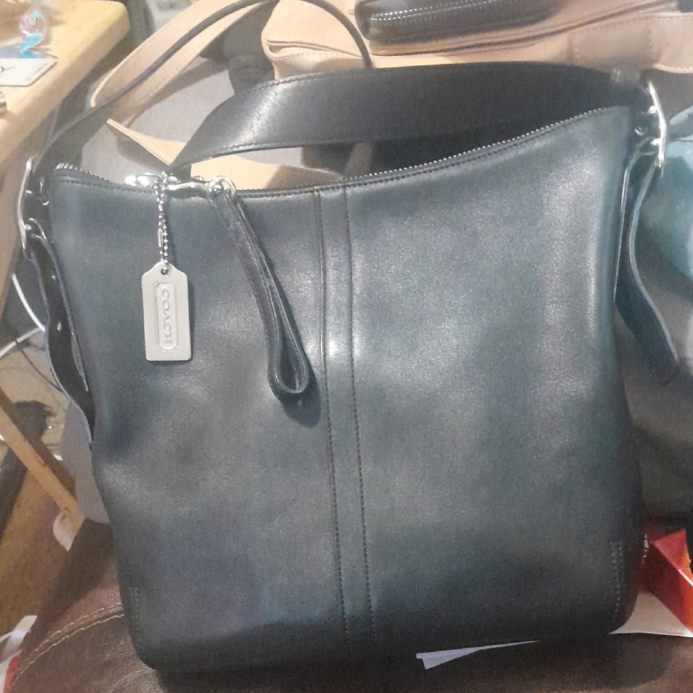 Coach Black Leather Messenger Bag
